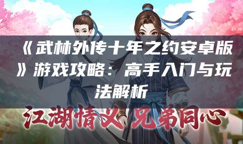 《武林外传十年之约安卓版》游戏攻略:高手入门与玩法解析
